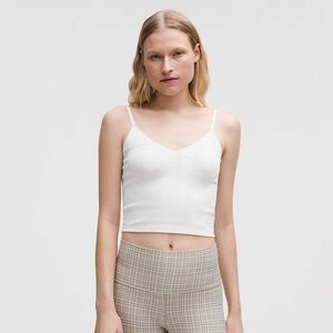 Lululemon Cotton Pointelle Cropped Cami Tank Top
